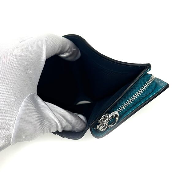 Coach Snap Wallet in Teal Leather C2862 - Picture 5 of 10